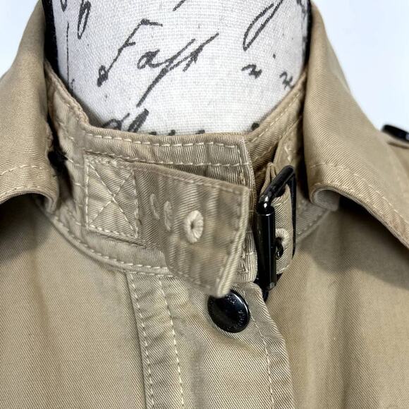 Martin and Osa Khaki Linen Blend Casual Military Style Utility Jacket Size 2 - Picture 9 of 14